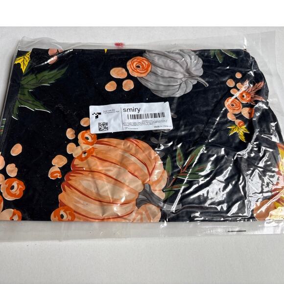 Fall Pumpkin Vinyl Elastic Fitted Table Covers Tablecloth Fits 36" - 44" Round - Picture 1 of 6